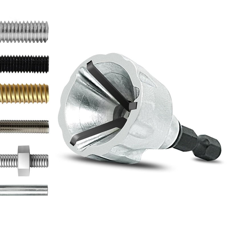 GMTOOLS Deburring External Chamfer Tool with YG8 Carbide Blade, Deburring Drill Bit Set, Remove Burr Tools with Quick Release Shank, Repair Tools for Damaged Bolts Fits for 1/8"- 3/4" (3mm-19mm) - Image 1